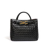 Sac à main tissé avec cordon métallique et fermeture à glissière, design spécial, sac à bandoulière simple, sac messager de grande capacité